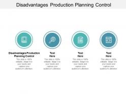 Disadvantages production planning control ppt powerpoint presentation slides good cpb