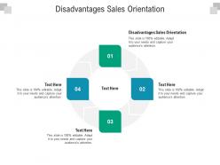 Disadvantages sales orientation ppt powerpoint presentation professional template cpb