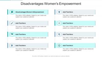 Disadvantages Womens Empowerment In Powerpoint And Google Slides Cpb