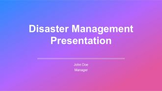 Disaster Management Presentation PPT Sample AT