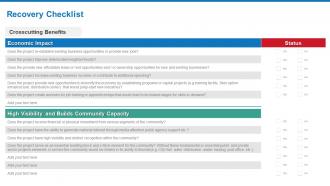 Disaster management recovery planning and implementation recovery checklist