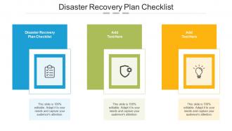 Disaster Recovery Plan Checklist Ppt Powerpoint Presentation Infographics Cpb