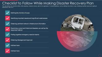 Disaster recovery plan it checklist to follow while making disaster recovery plan