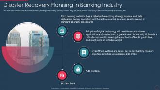 Disaster recovery plan it disaster recovery planning in banking industry