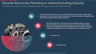 Disaster recovery plan it disaster recovery planning in manufacturing industry