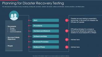 Disaster recovery plan it planning for disaster recovery testing