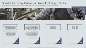 Disaster Recovery Planning In Manufacturing Industry Ppt Powerpoint Presentation Layouts