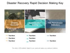Disaster recovery rapid decision making key performance indicators cpb