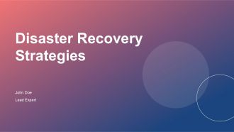 Disaster Recovery Strategies PPT Presentation ST AI