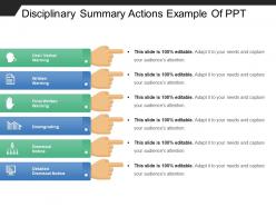 Disciplinary Summary Actions Example Of Ppt