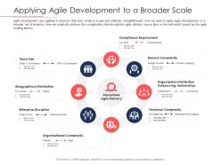 Disciplined agile delivery roles applying agile development to a broader scale ppt infographic