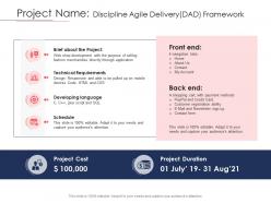 Disciplined agile delivery roles project name discipline agile delivery dad framework ppt tips
