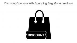 Discount Coupons With Shopping Bag Monotone Icon In Powerpoint Pptx Png And Editable Eps Format