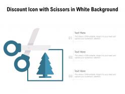 Discount icon with scissors in white background