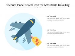 Discount plane tickets icon for affordable travelling