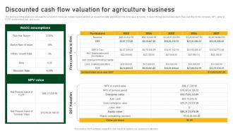 Discounted Cash Flow Valuation For Agriculture Business Farm And Agriculture Business Plan BP SS