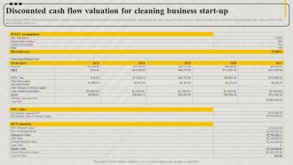 Discounted Cash Flow Valuation For Cleaning Business Start Up Cleaning Concierge BP SS