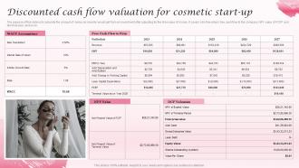 Discounted Cash Flow Valuation For Cosmetic Cosmetic Industry Business Plan BP SS