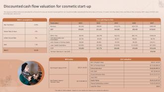 Discounted Cash Flow Valuation For Cosmetic Start Up Natural Cosmetic Business Plan BP SS