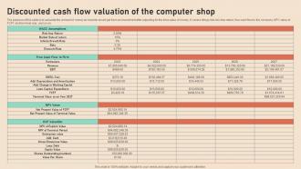 Discounted Cash Flow Valuation Of The Computer Repair And Maintenance BP SS
