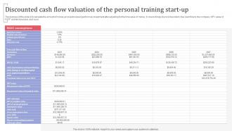 Discounted Cash Flow Valuation Of The Personal Training Start Up Group Fitness Training Business Plan BP SS