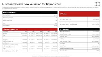 Discounted Flow Valuation For Liquor Store Wine And Spirits Store Business Plan BP SS