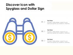 Discover icon with spyglass and dollar sign