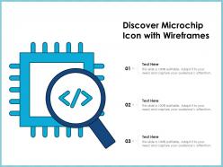 Discover microchip icon with wireframes
