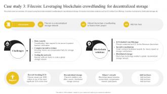 Discovering The Role Of Blockchain Case Study 3 Filecoin Leveraging Blockchain Crowdfunding BCT SS