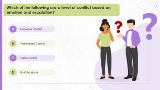 Discussion And MCQS On Emotional Intelligence In Conflict Management Training Ppt