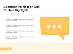 Discussion points icon with content highlights