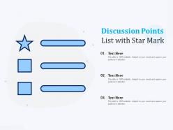 Discussion points list with star mark