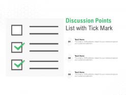 Discussion points list with tick mark