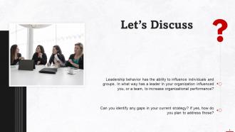 Discussion Questions For Business Leadership Training Ppt Customizable Downloadable