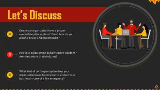Discussion Questions For Fire Safety Training Ppt Editable Impactful