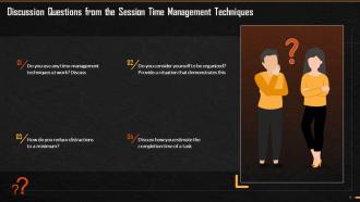 Discussion Questions From Session Time Management Techniques Training Ppt