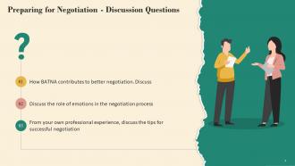 Discussion Questions On Negotiation Training Ppt