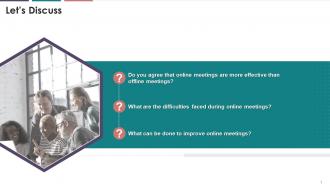 Discussion Questions On Online Meetings Training Ppt