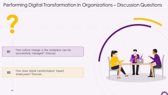 Discussion Questions On Performing Digital Transformation In Organizations Training Ppt