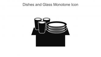 Dishes And Glass Monotone Icon In Powerpoint Pptx Png And Editable Eps Format