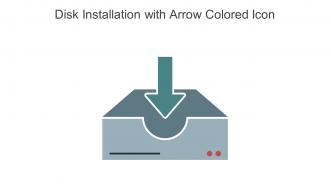 Disk Installation With Arrow Colored Icon In Powerpoint Pptx Png And Editable Eps Format