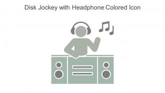 Disk Jockey With Headphone Colored Icon In Powerpoint Pptx Png And Editable Eps Format