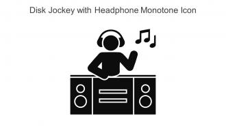 Disk Jockey With Headphone Monotone Icon In Powerpoint Pptx Png And Editable Eps Format