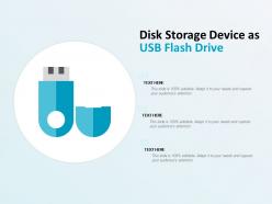 Disk storage device as usb flash drive