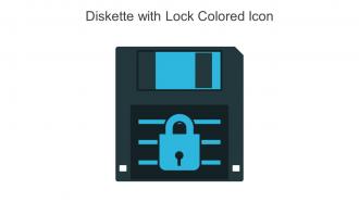 Diskette With Lock Colored Icon In Powerpoint Pptx Png And Editable Eps Format