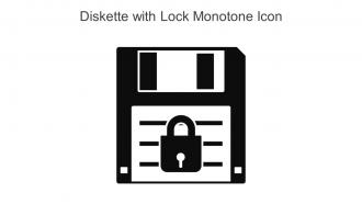 Diskette With Lock Monotone Icon In Powerpoint Pptx Png And Editable Eps Format