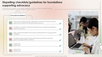 Dispelling Checklists Guidelines For Foundations Supporting Advocacy