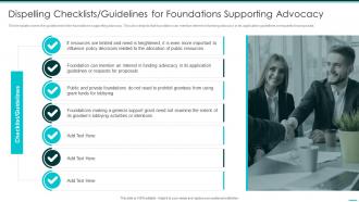 Dispelling Checklists Guidelines For Foundations Supporting Philanthropy Advocacy Playbook