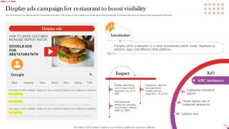 Display Ads Campaign For Restaurant To Boost Visibility Digital And Offline Restaurant