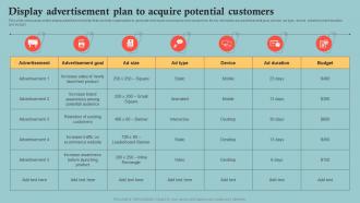 Display Advertisement Plan To Acquire Potential Outbound Marketing Plan To Increase Company MKT SS V